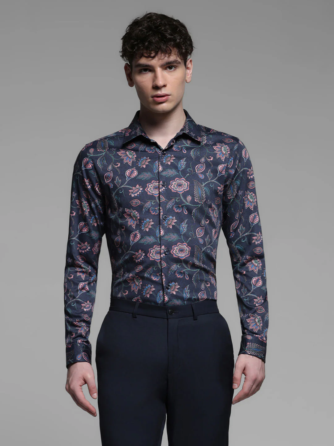 BLUE FLORAL COTTON SHIRT - Image 2