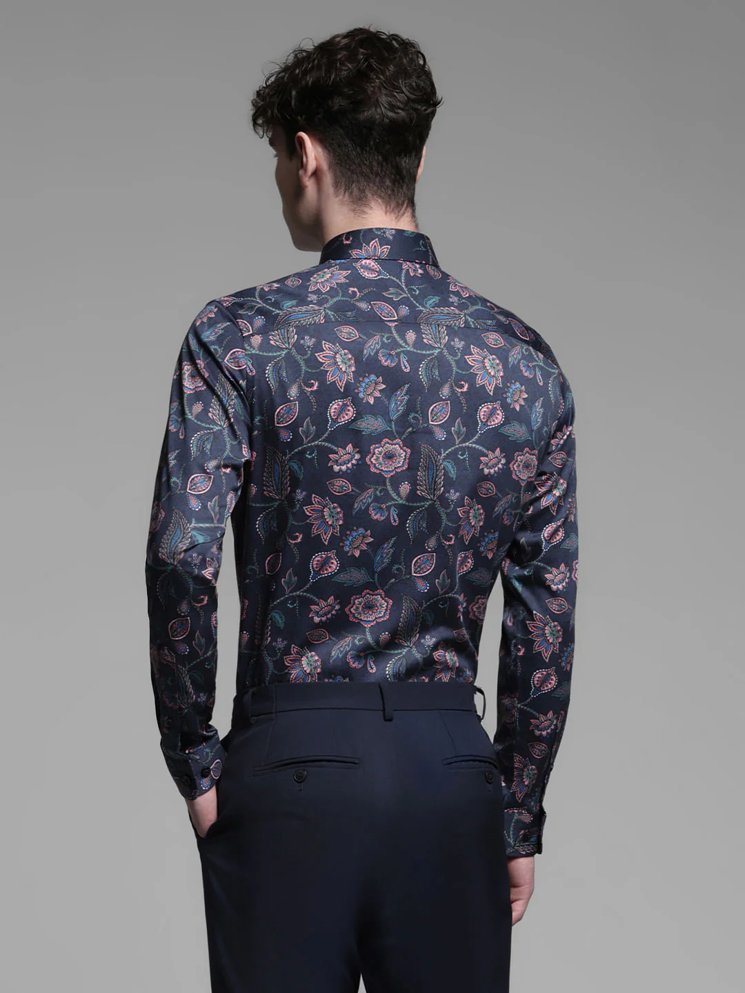 BLUE FLORAL COTTON SHIRT - Image 4