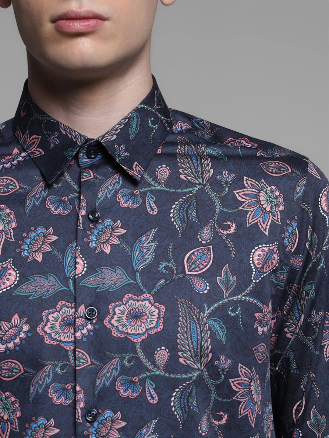 BLUE FLORAL COTTON SHIRT - Image 5