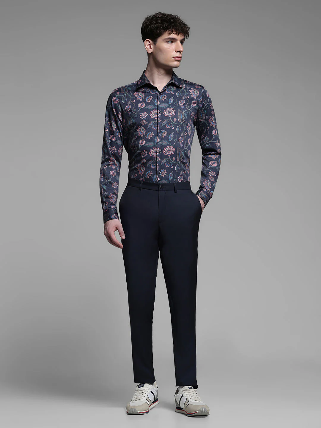 BLUE FLORAL COTTON SHIRT - Image 6