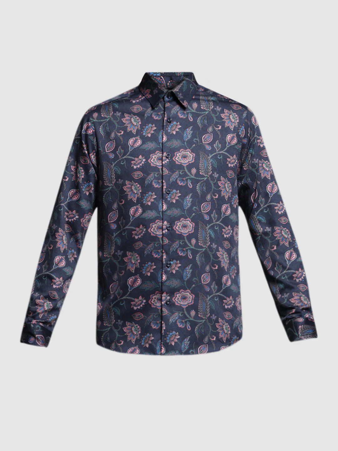 BLUE FLORAL COTTON SHIRT - Image 7