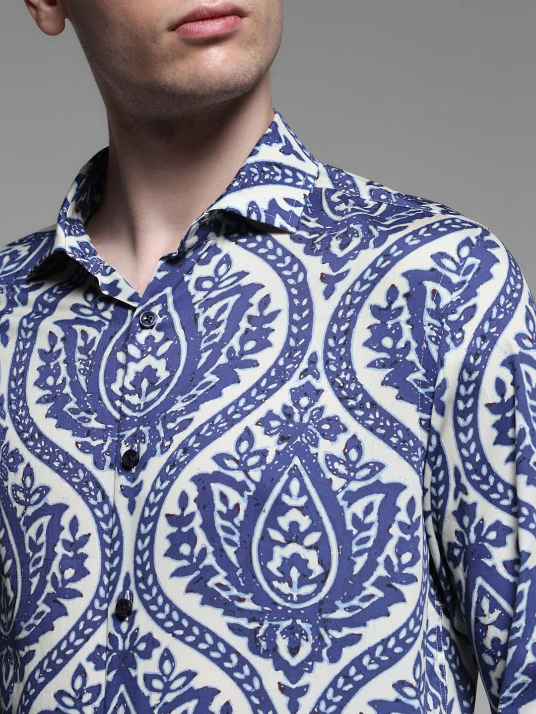 BLUE FLORAL PRINT SHIRT - Image 5