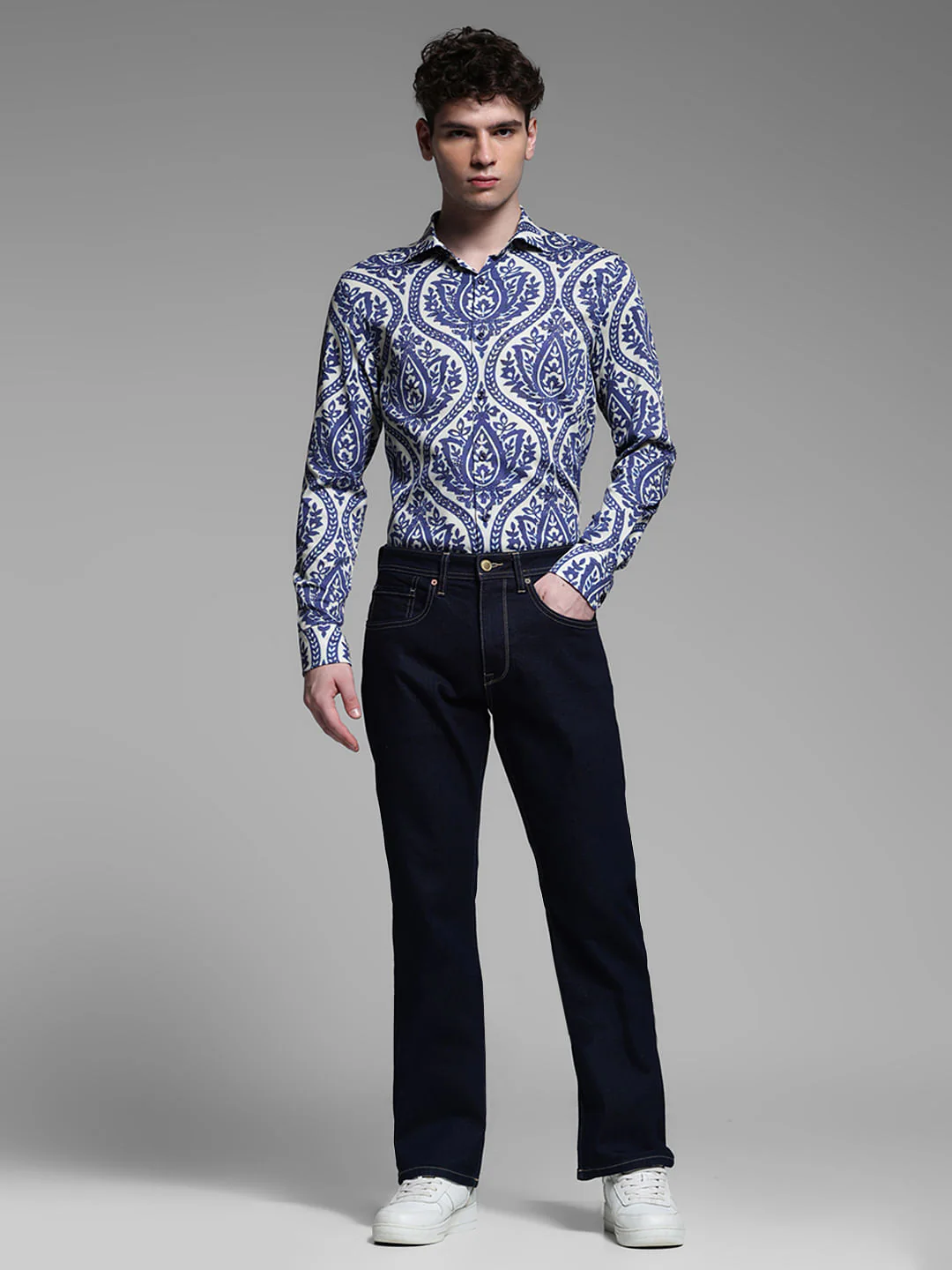 BLUE FLORAL PRINT SHIRT - Image 6