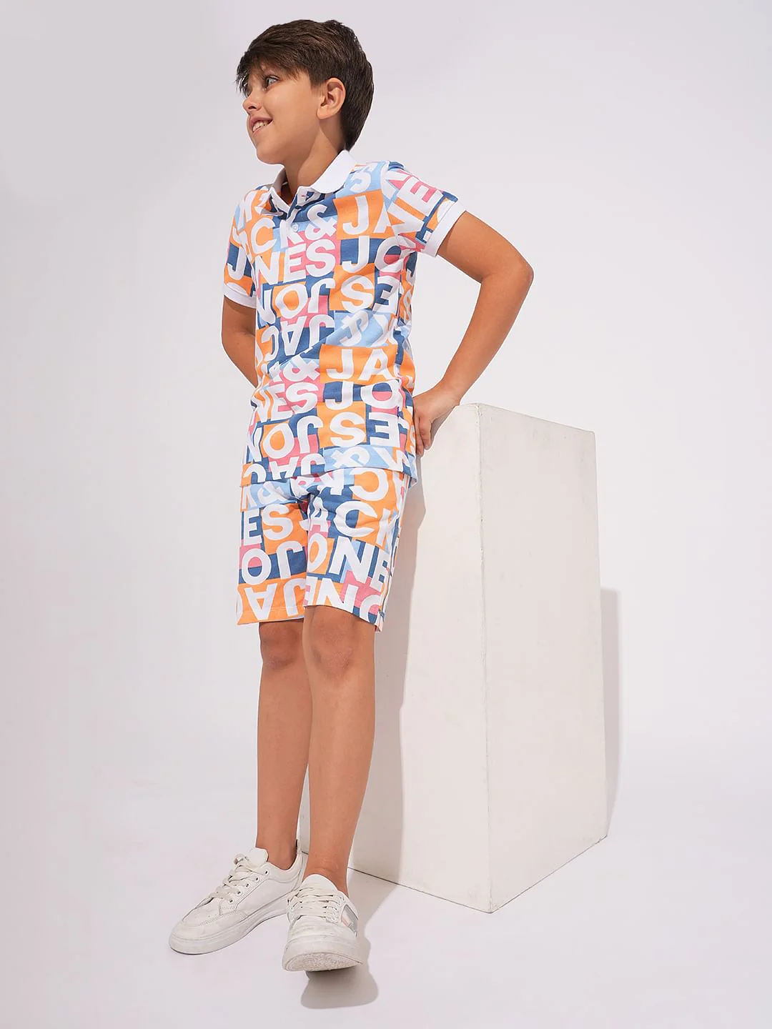 Boys Multi-Colour Printed Co-ord Set Shorts
