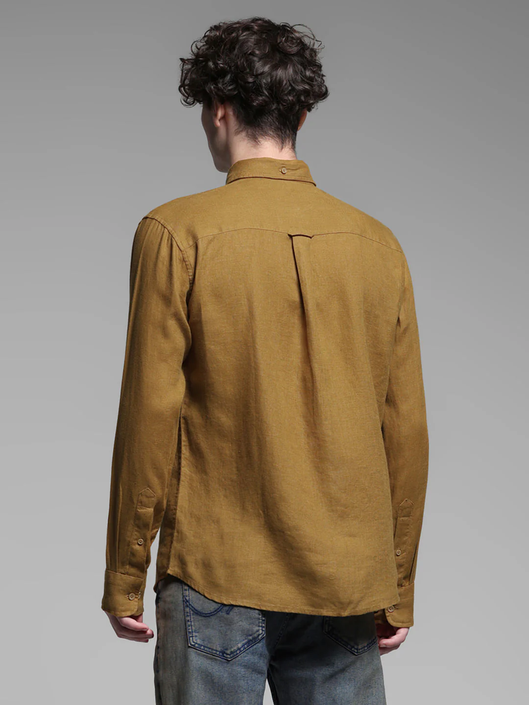 Brown Washed Linen Shirt - Image 4