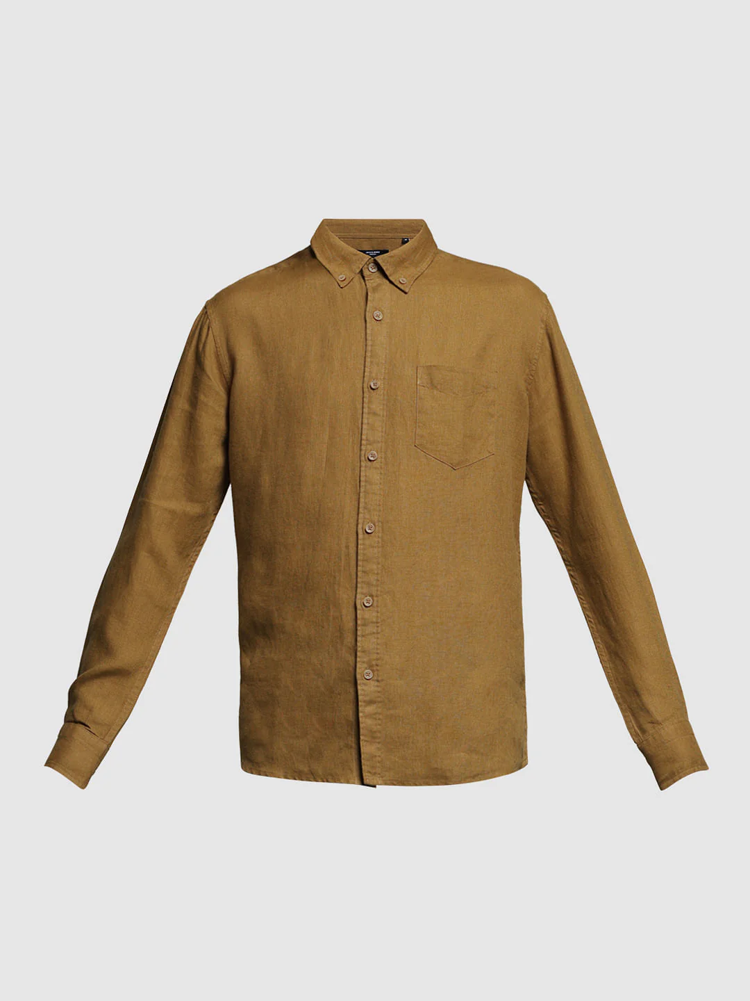 Brown Washed Linen Shirt - Image 7