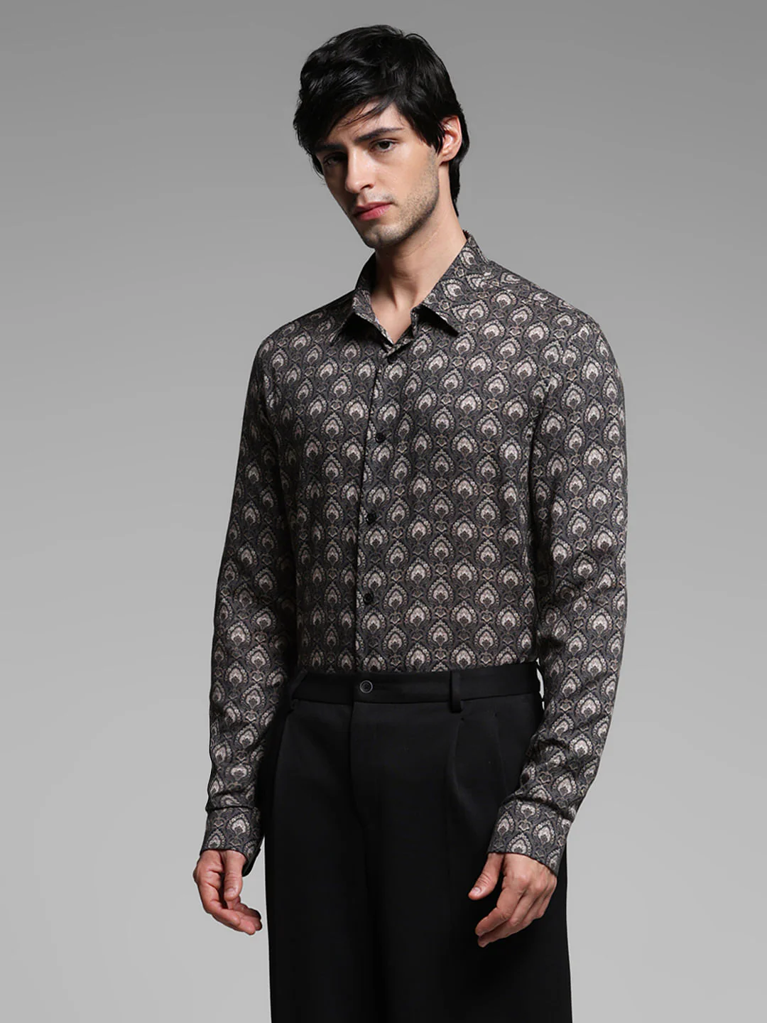 Black Abstract Print Shirt - Image 2