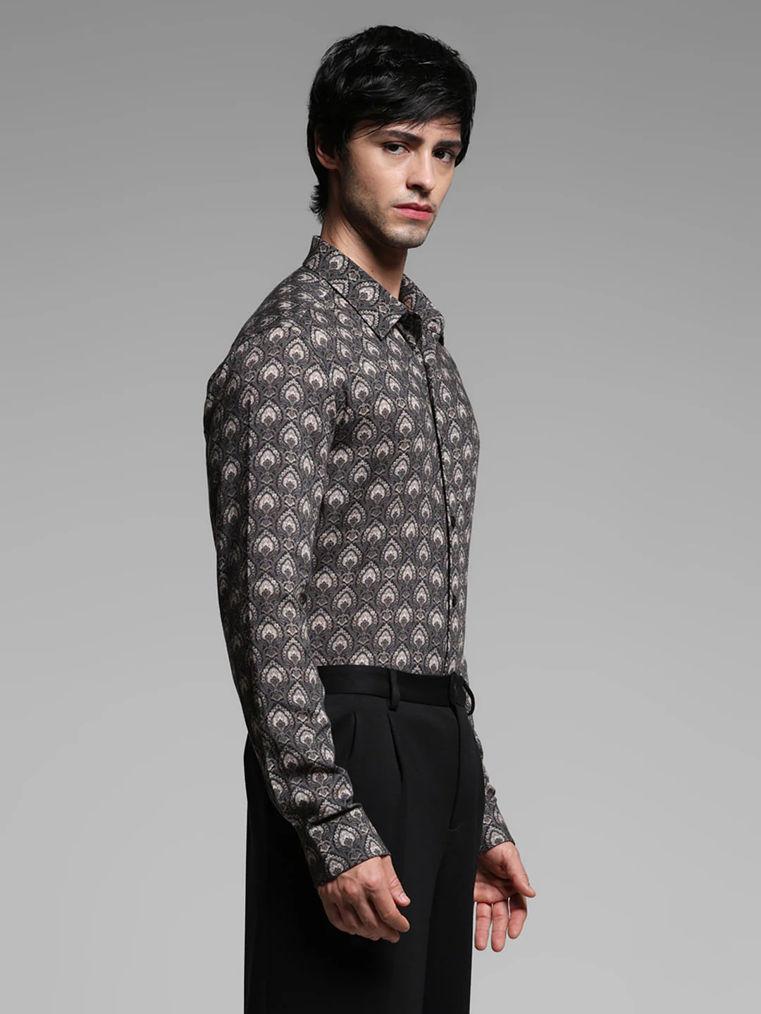 Black Abstract Print Shirt - Image 3