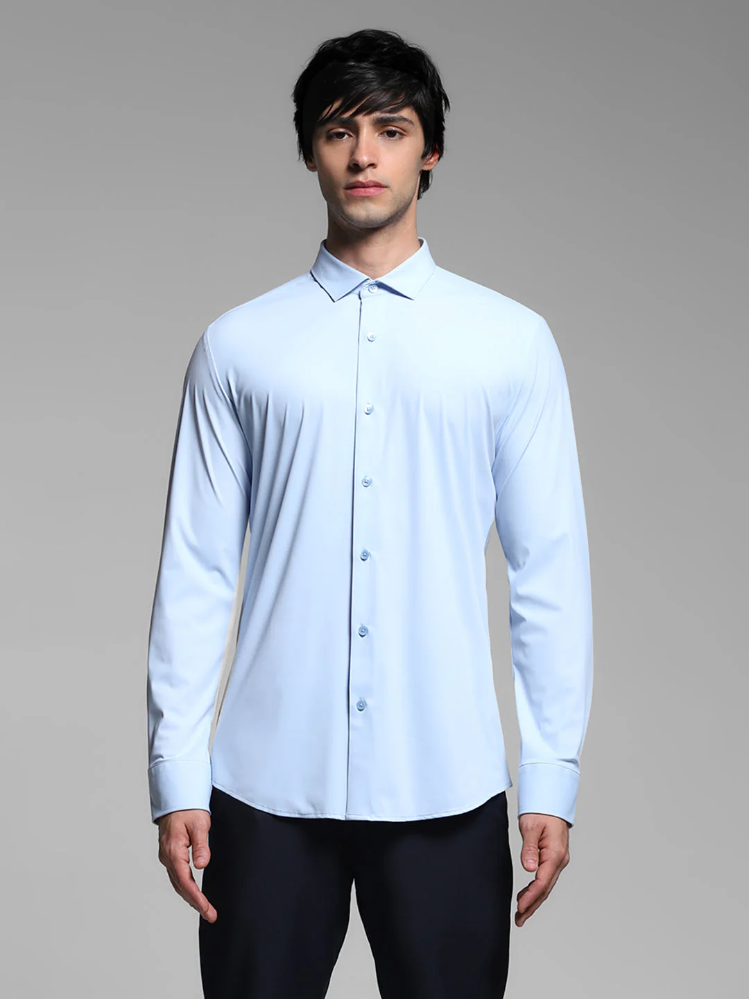 Light Blue Slim Fit Shirt - Image 8