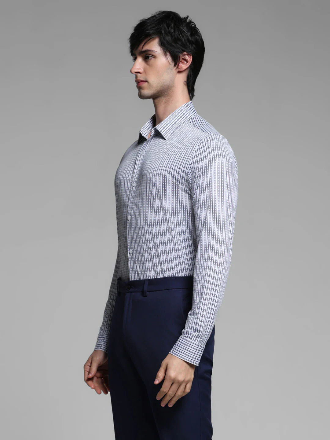 White Printed Knitted Shirt - Image 3