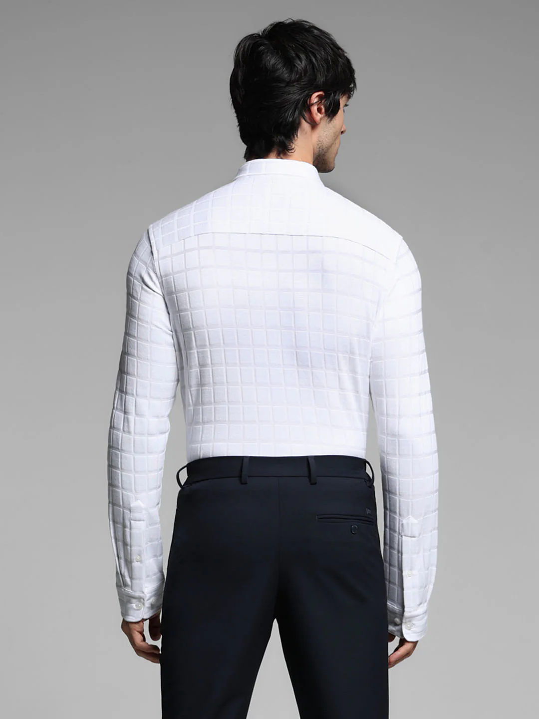 White Knitted Full Sleeves Shirt - Image 4