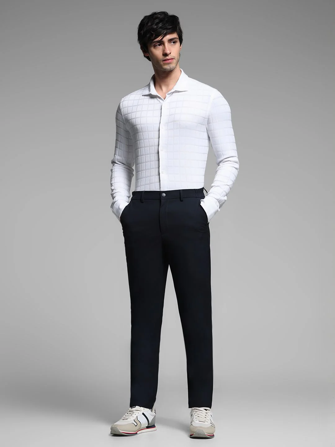 White Knitted Full Sleeves Shirt - Image 6
