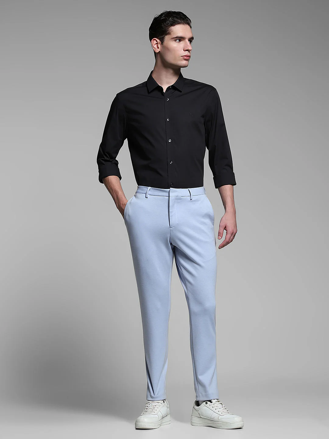 Black Poplin Full Sleeves Shirt - Image 6