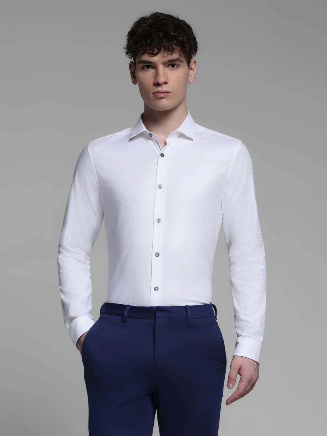 WHITE SLIM FIT SHIRT - Image 2