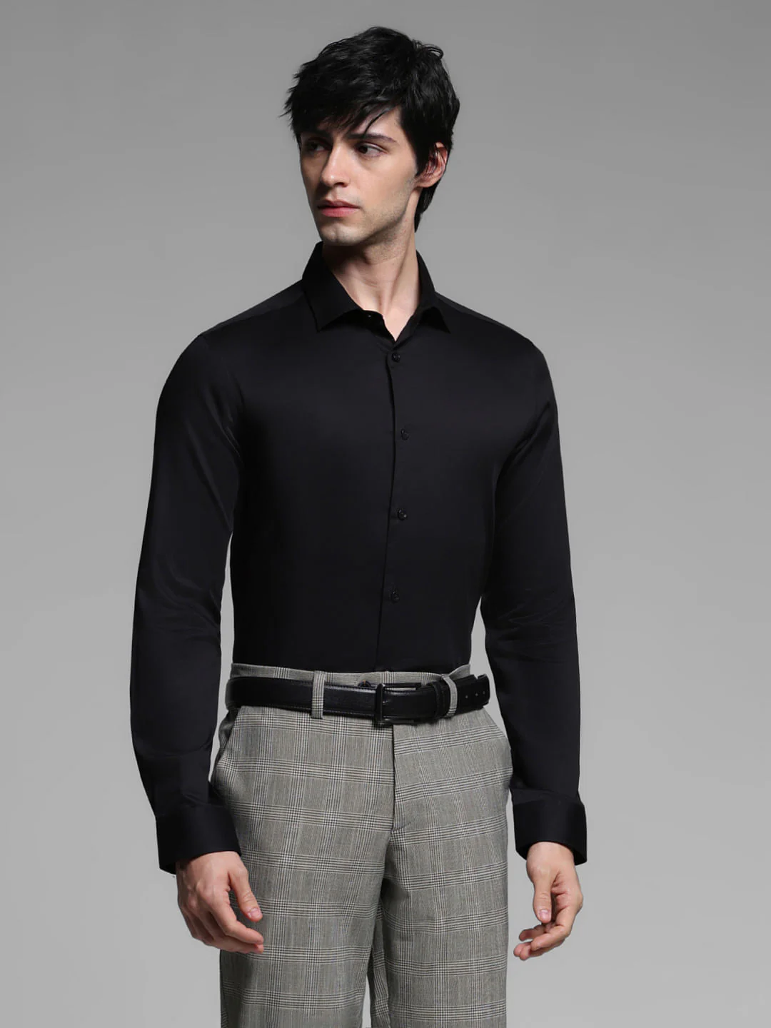 Black Cotton Formal Shirt - Image 2