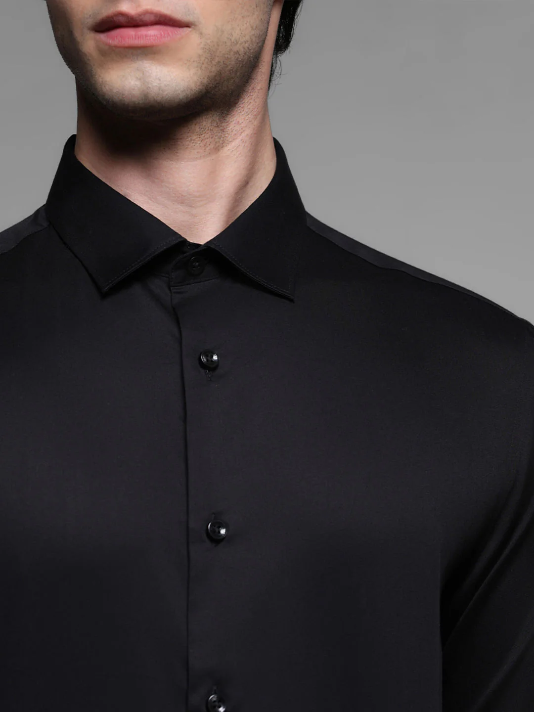 Black Cotton Formal Shirt - Image 5