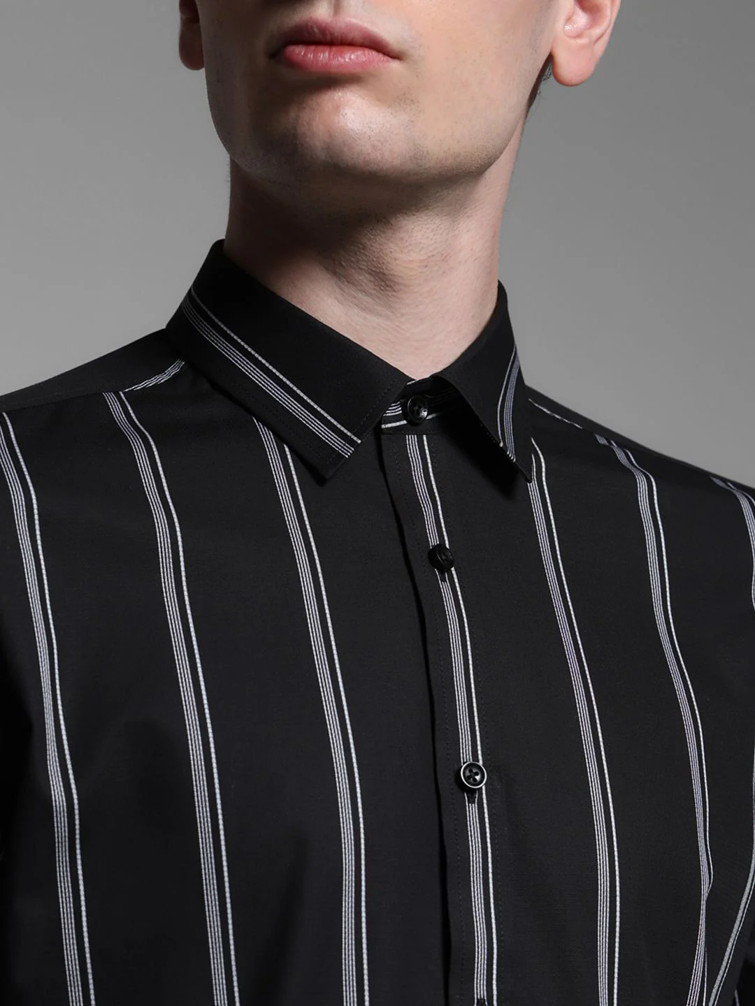 BLACK STRIPED SHIRT - Image 5
