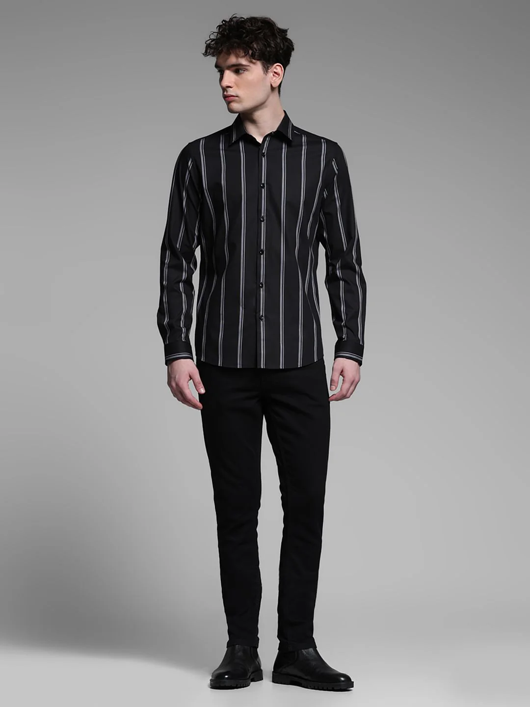 BLACK STRIPED SHIRT - Image 6