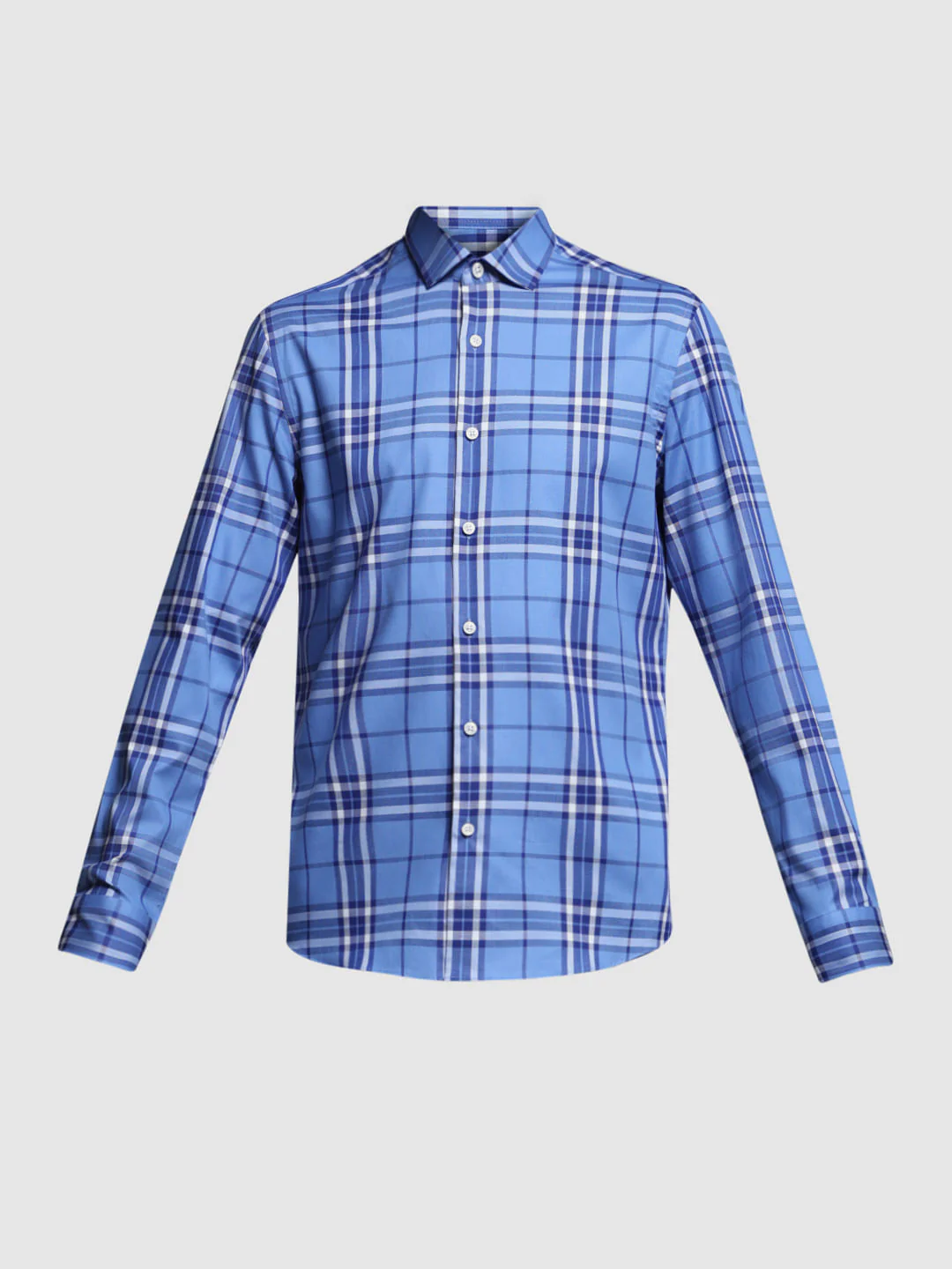 BLUE CHECK PRINT SHIRT - Image 7