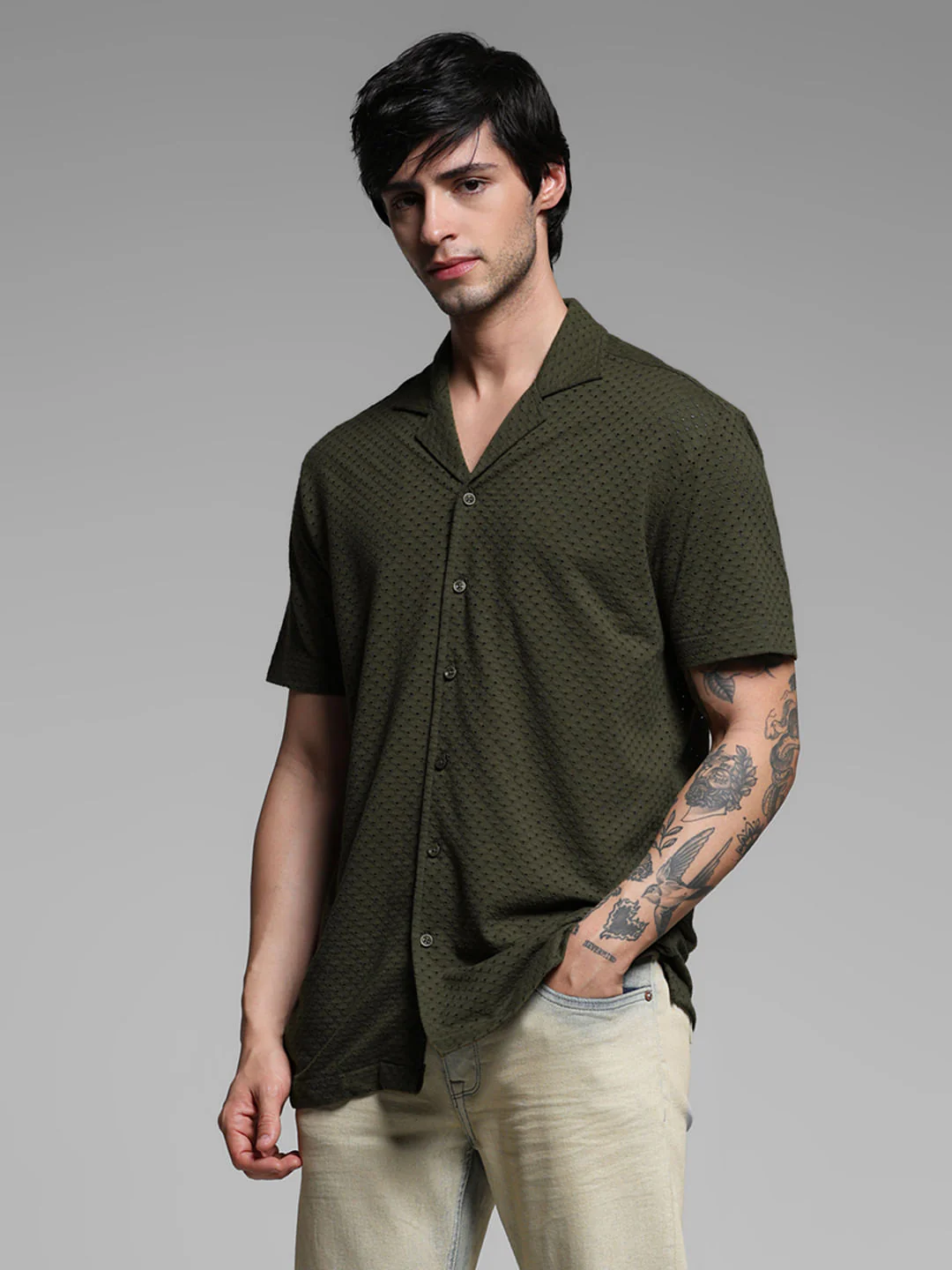 Green Resort Collar Shirt - Image 2
