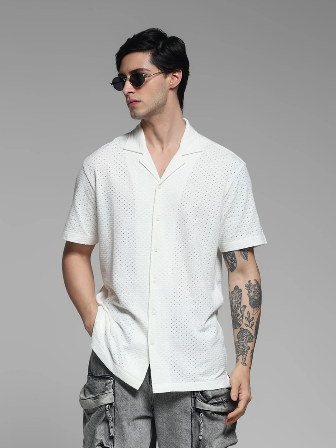 White Resort Collar Shirt