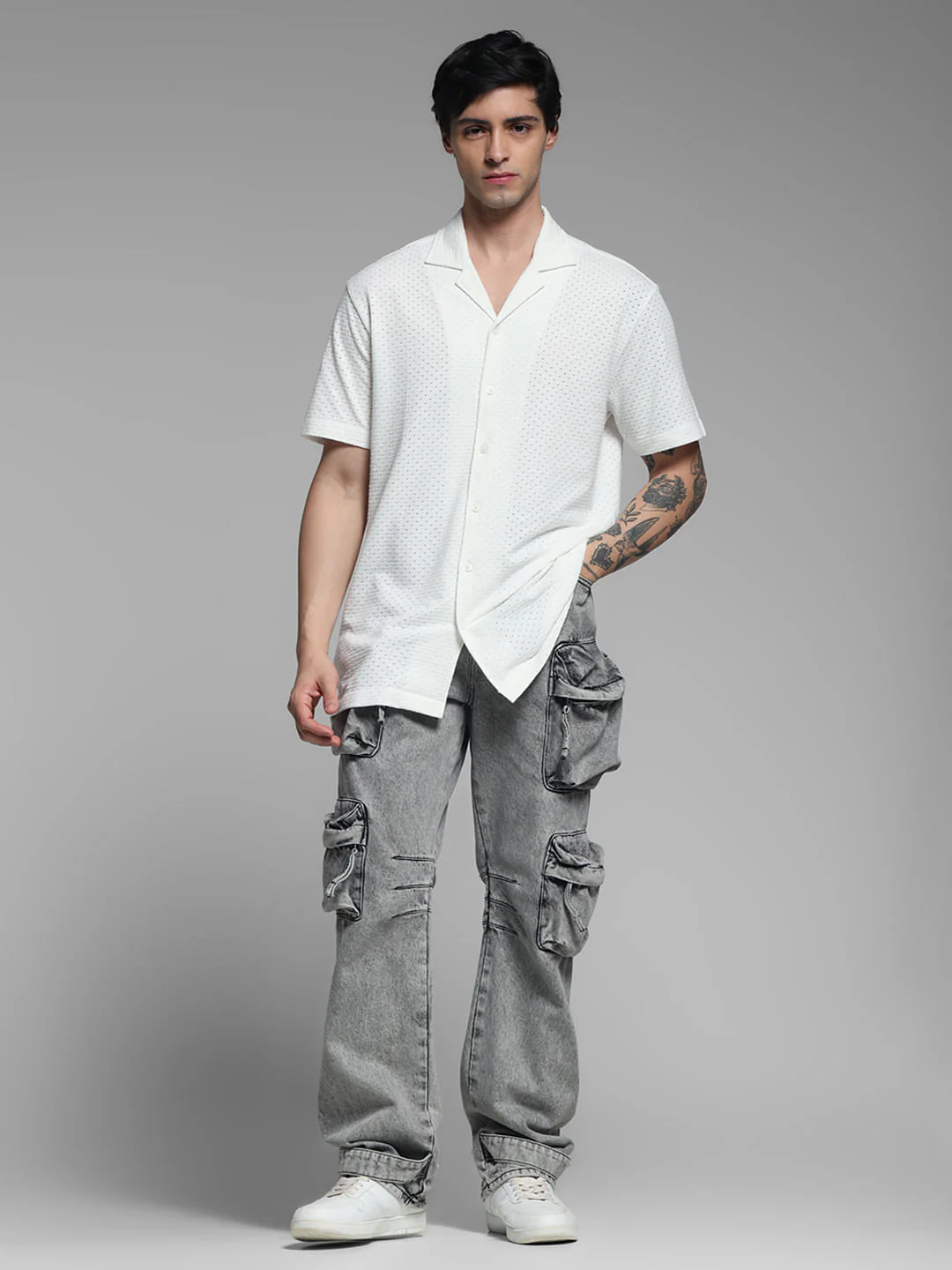 White Resort Collar Shirt - Image 6