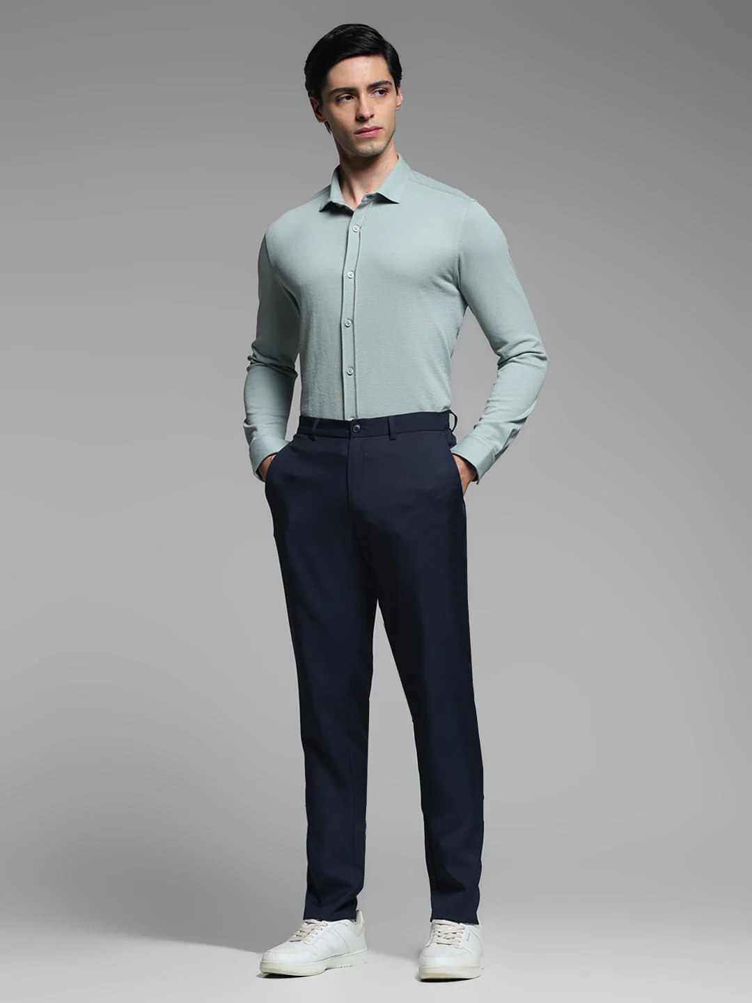 Green Knitted Full Sleeves Shirt - Image 6