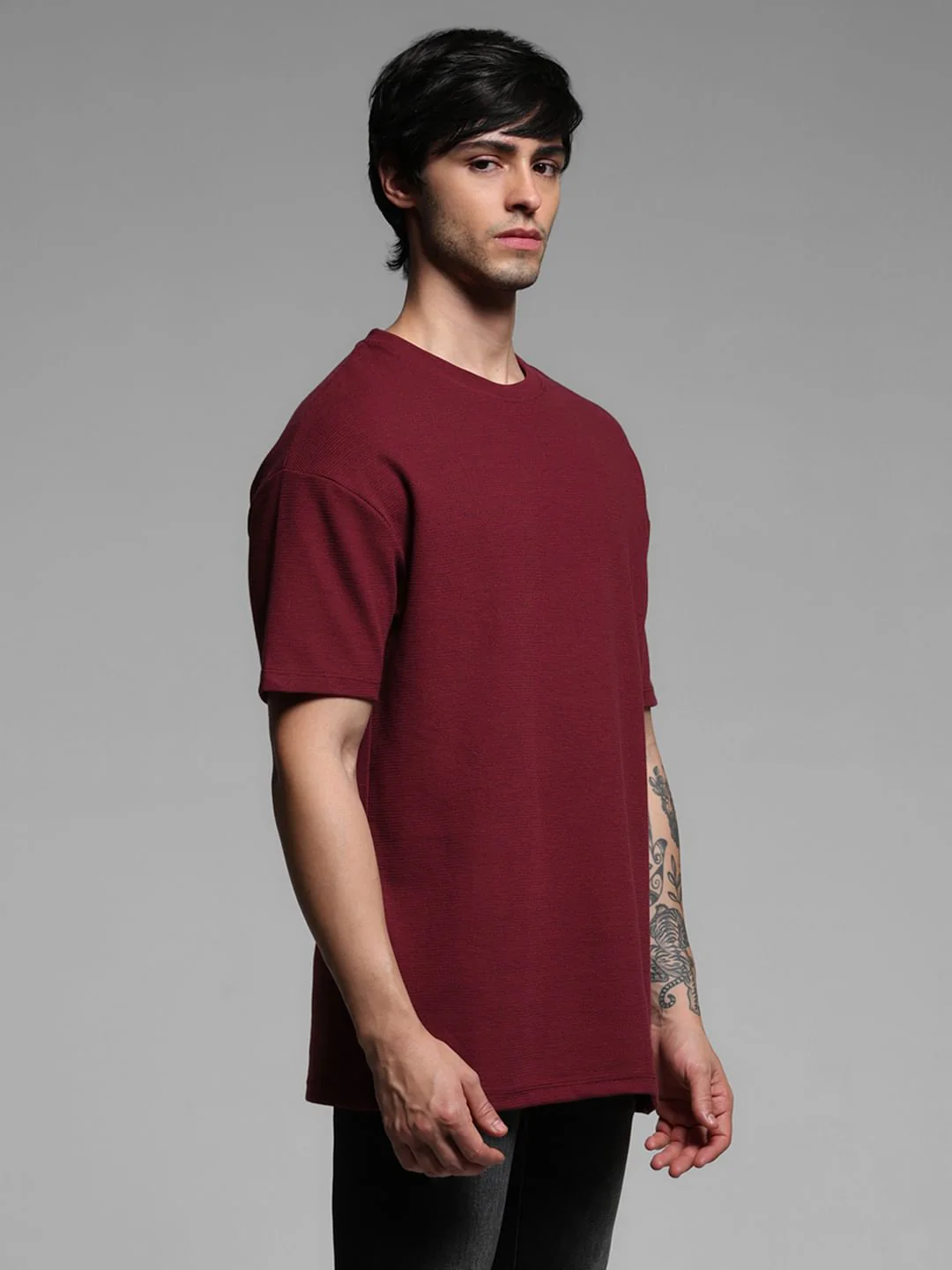 RED OVERSIZED COTTON T-SHIRT - Image 3