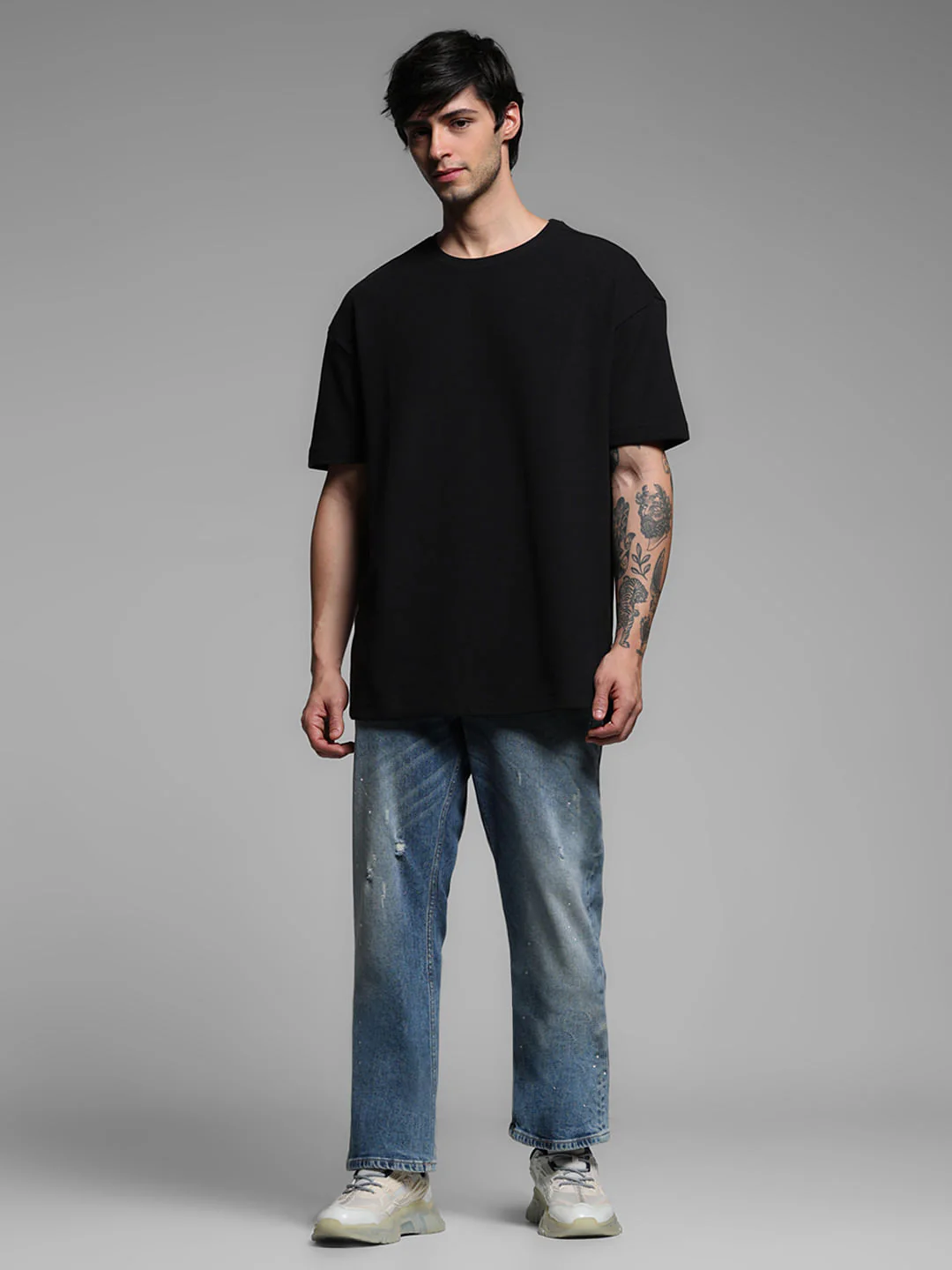 BLACK OVERSIZED COTTON T-SHIRT - Image 6