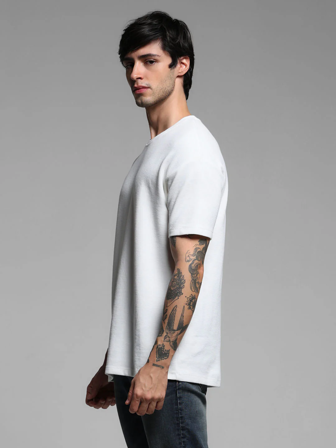 WHITE COTTON OVERSIZED T-SHIRT - Image 3