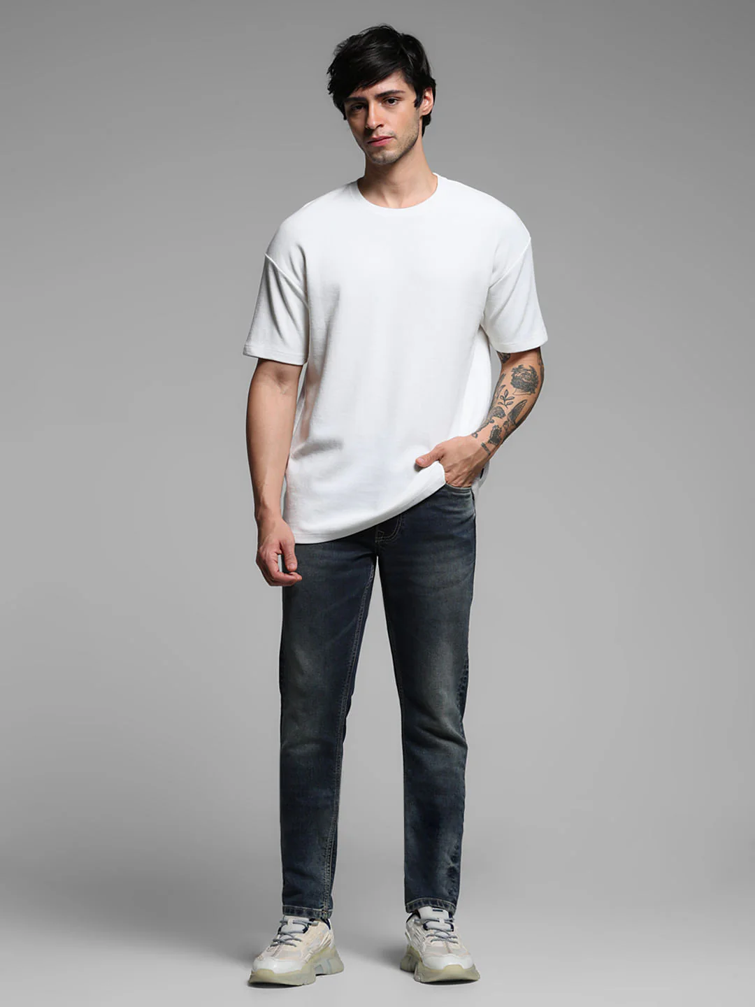 WHITE COTTON OVERSIZED T-SHIRT - Image 6