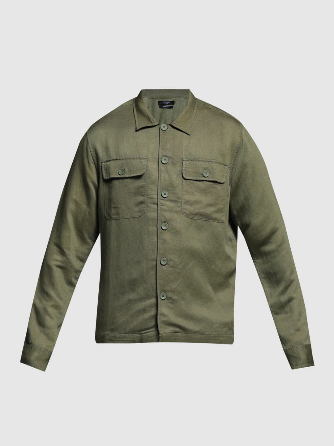 Green Linen Blend Oversized Shirt - Image 7