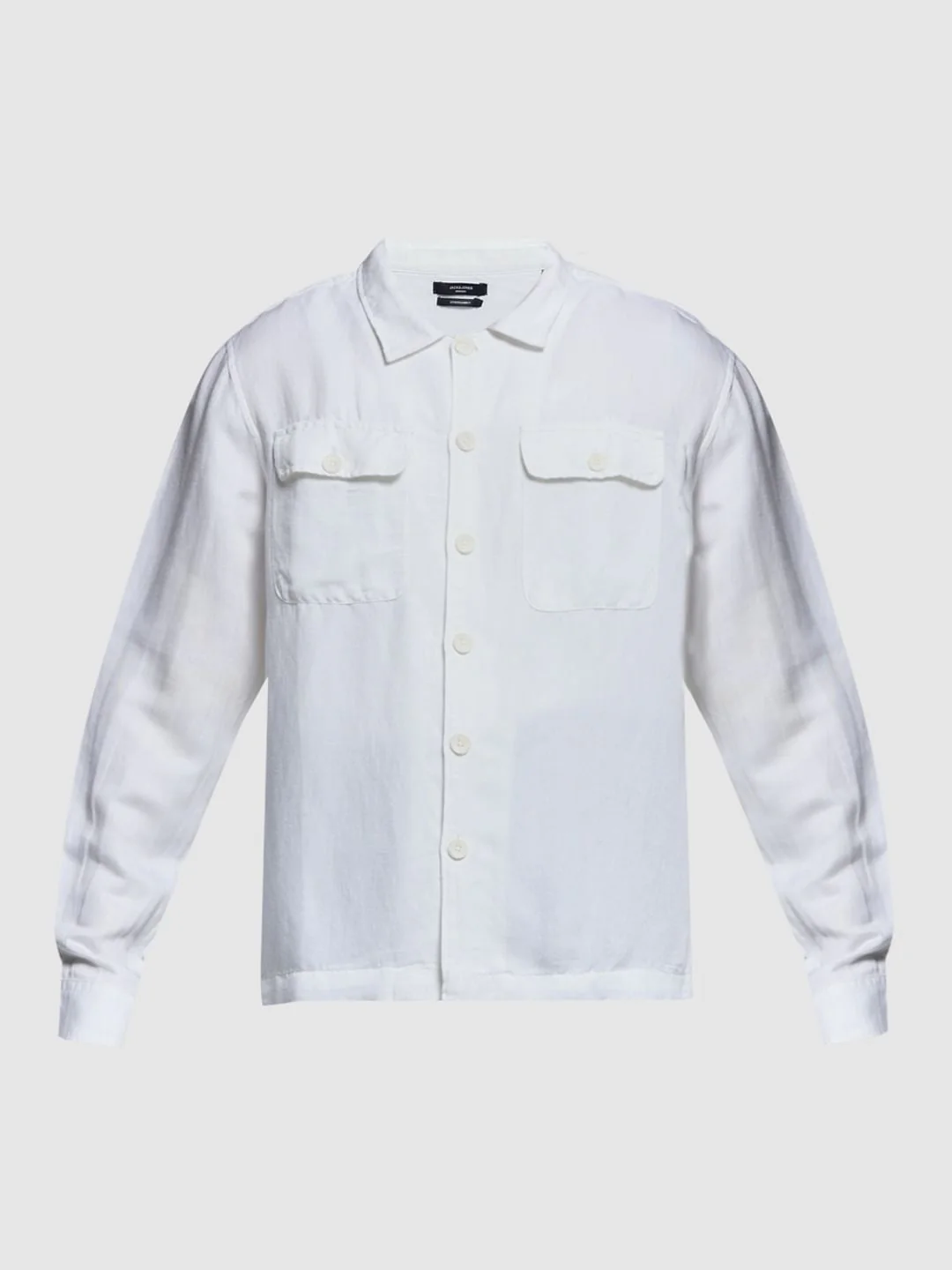 White Linen Blend Oversized Shirt - Image 7