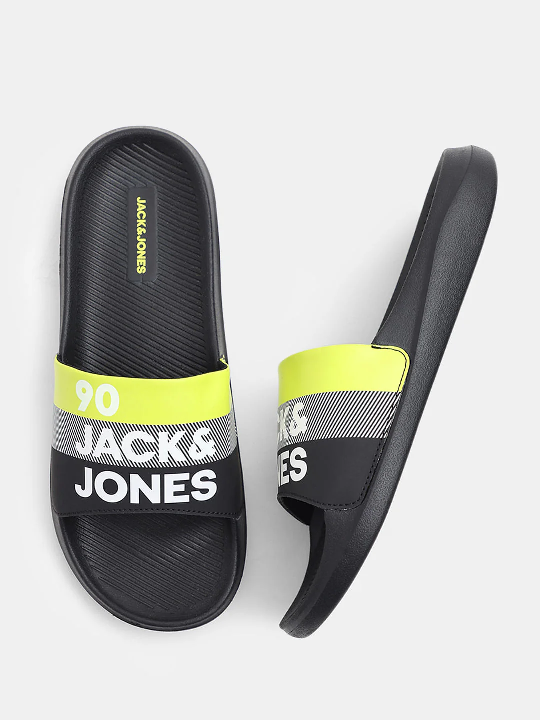 Black Logo Print Pool Sliders - Image 3