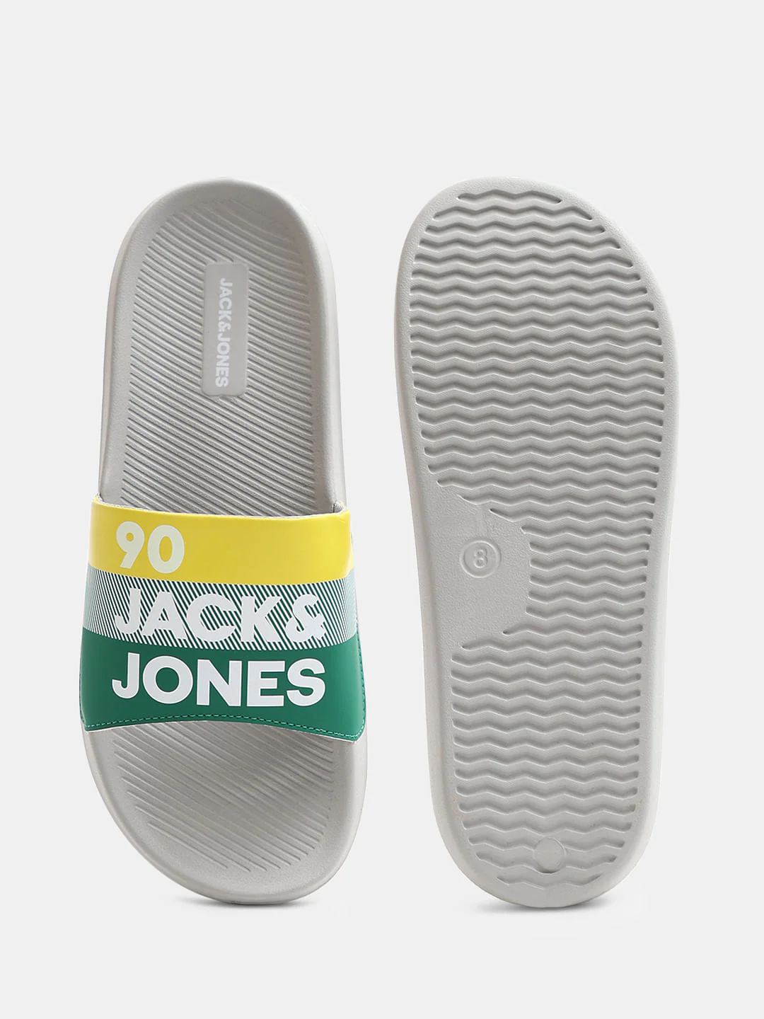Grey Logo Print Pool Sliders - Image 5
