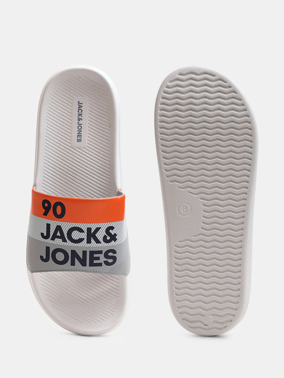 White Logo Print Pool Sliders - Image 5