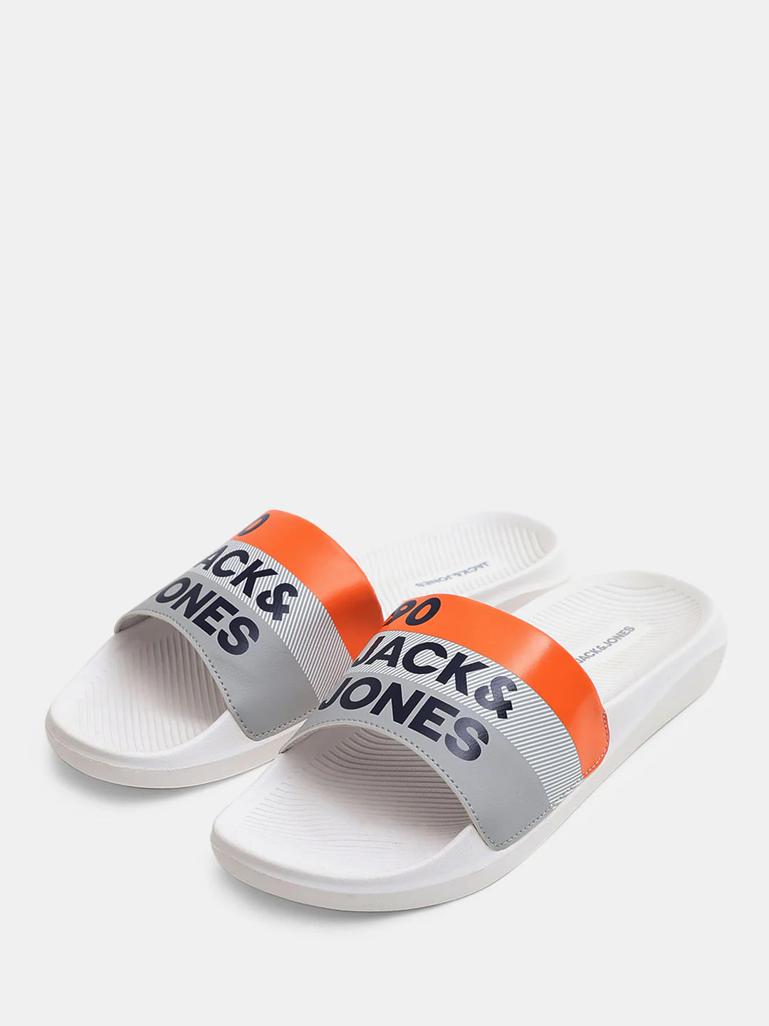 White Logo Print Pool Sliders - Image 6
