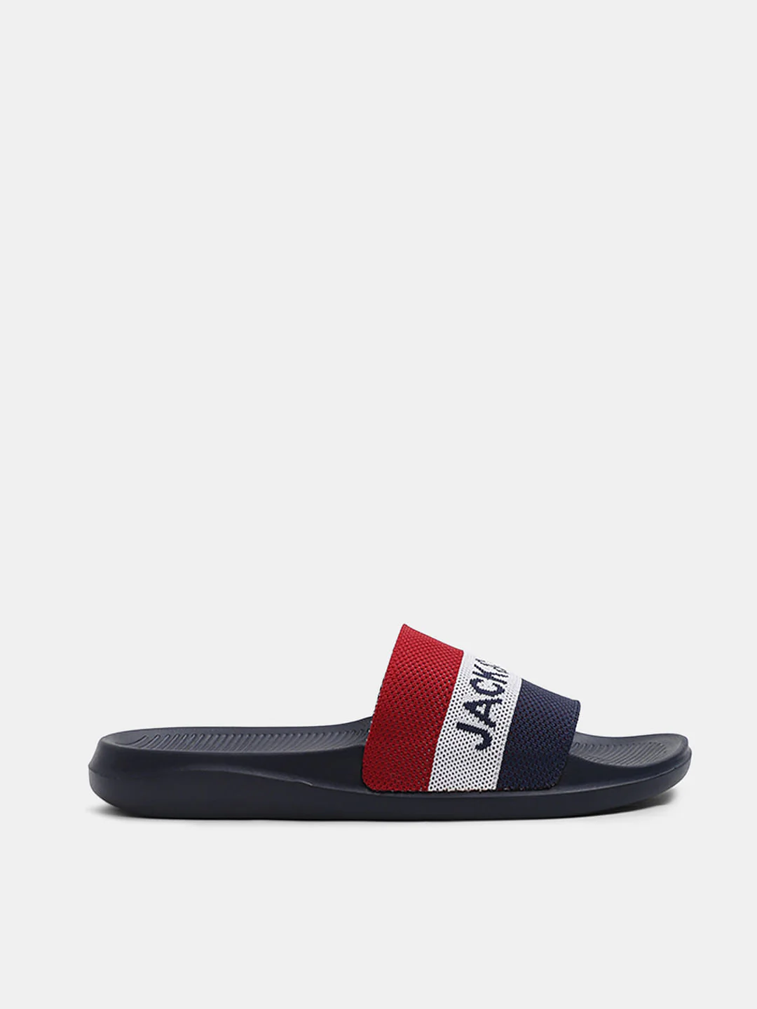 Navy Blue Printed Pool Sliders - Image 2