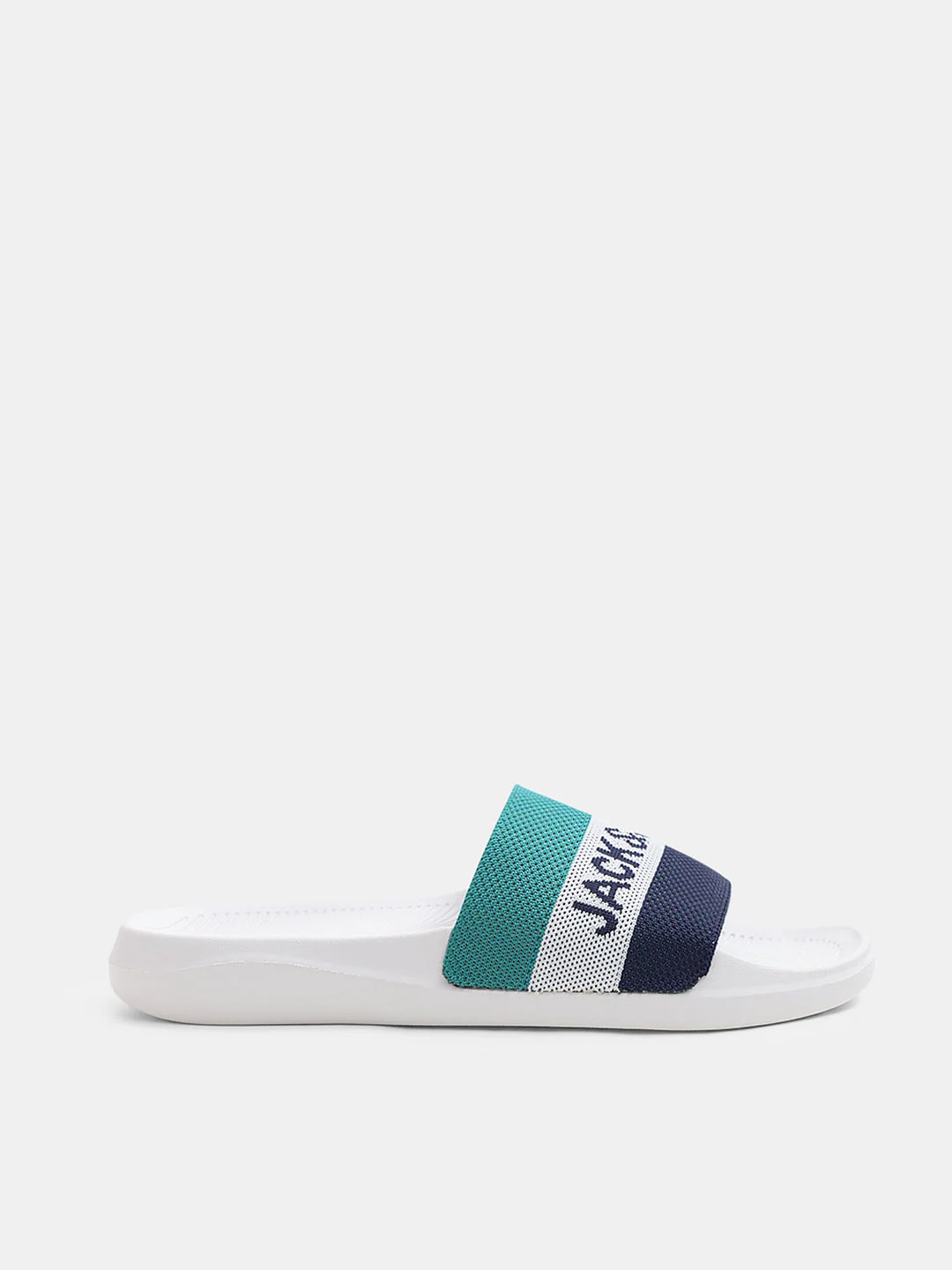 White Logo Print Pool Sliders - Image 2