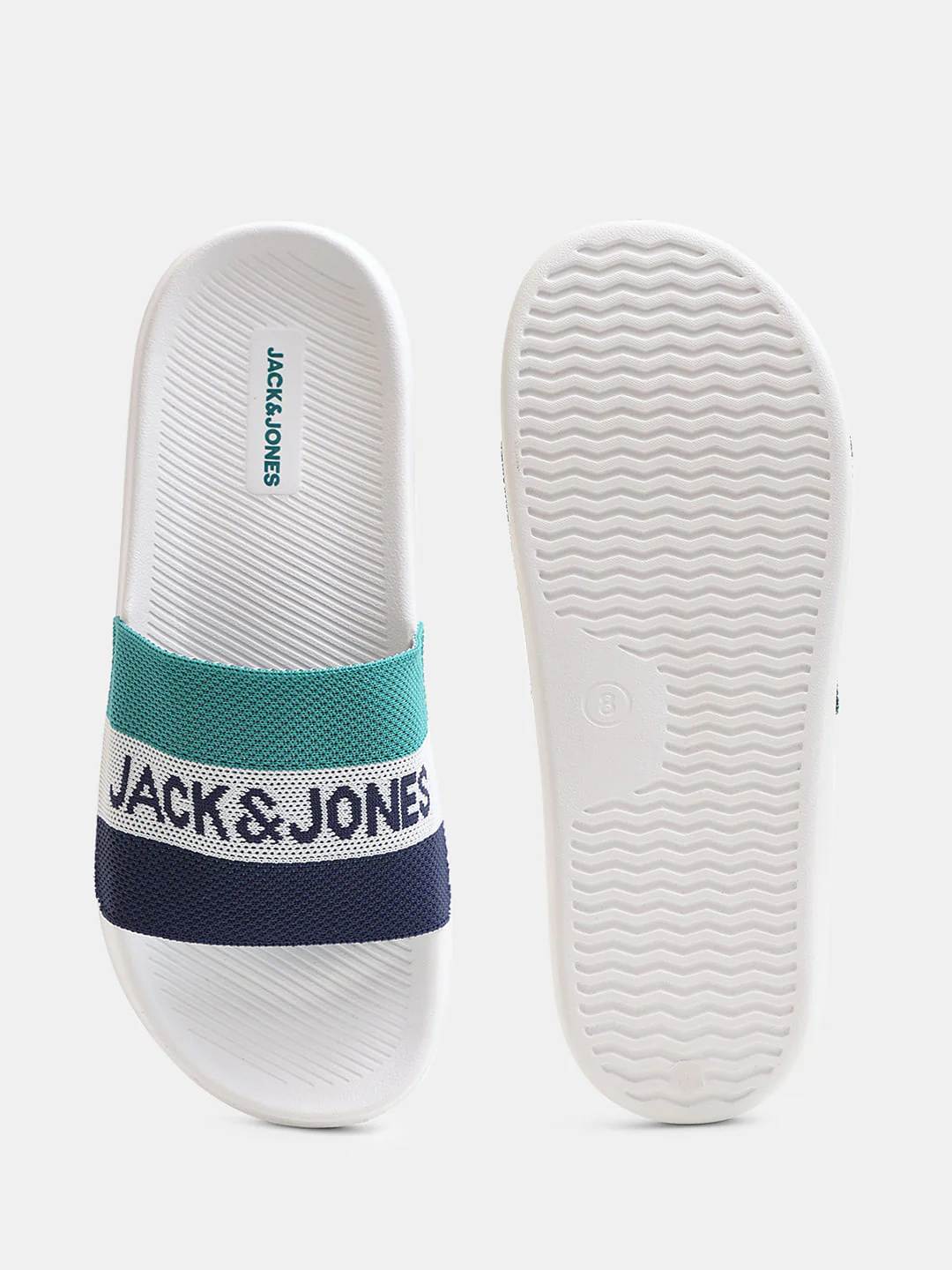 White Logo Print Pool Sliders - Image 5