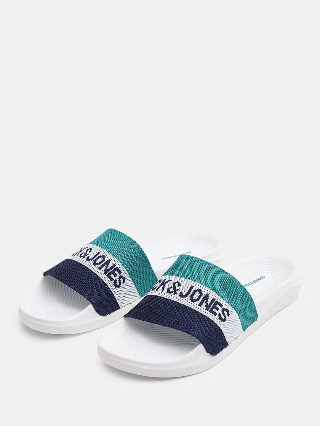 White Logo Print Pool Sliders - Image 6