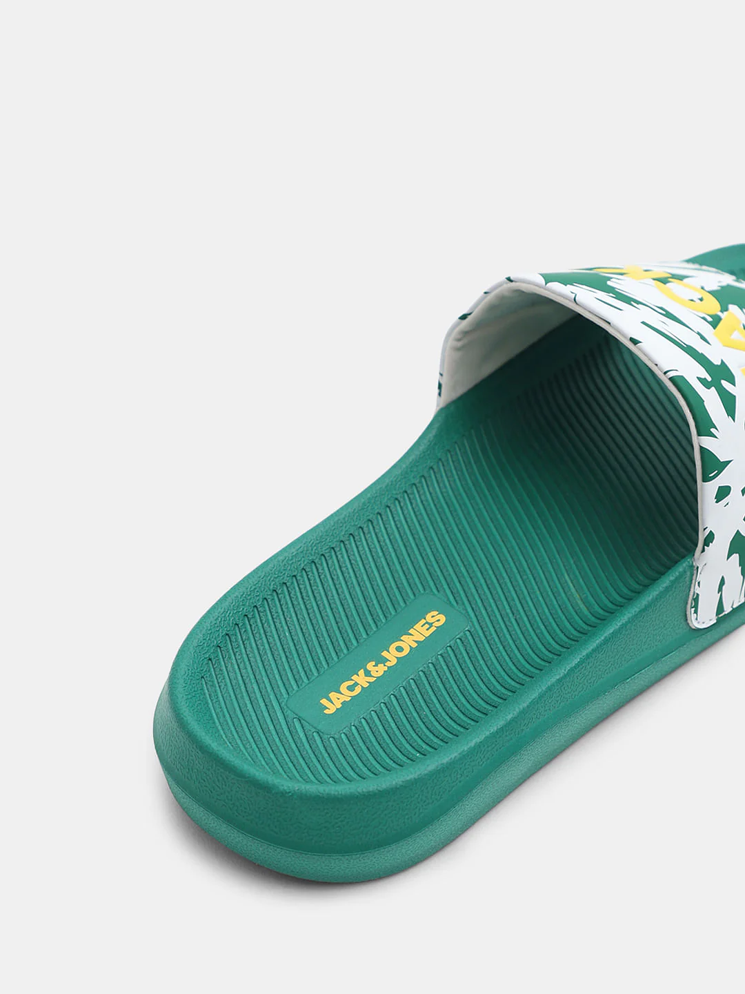 Green Abstract Logo Print Pool Sliders - Image 8