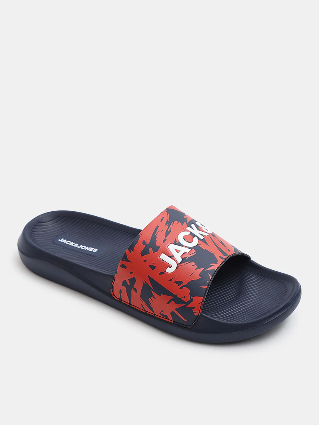 Blue Abstract Logo Print Pool Sliders - Image 4