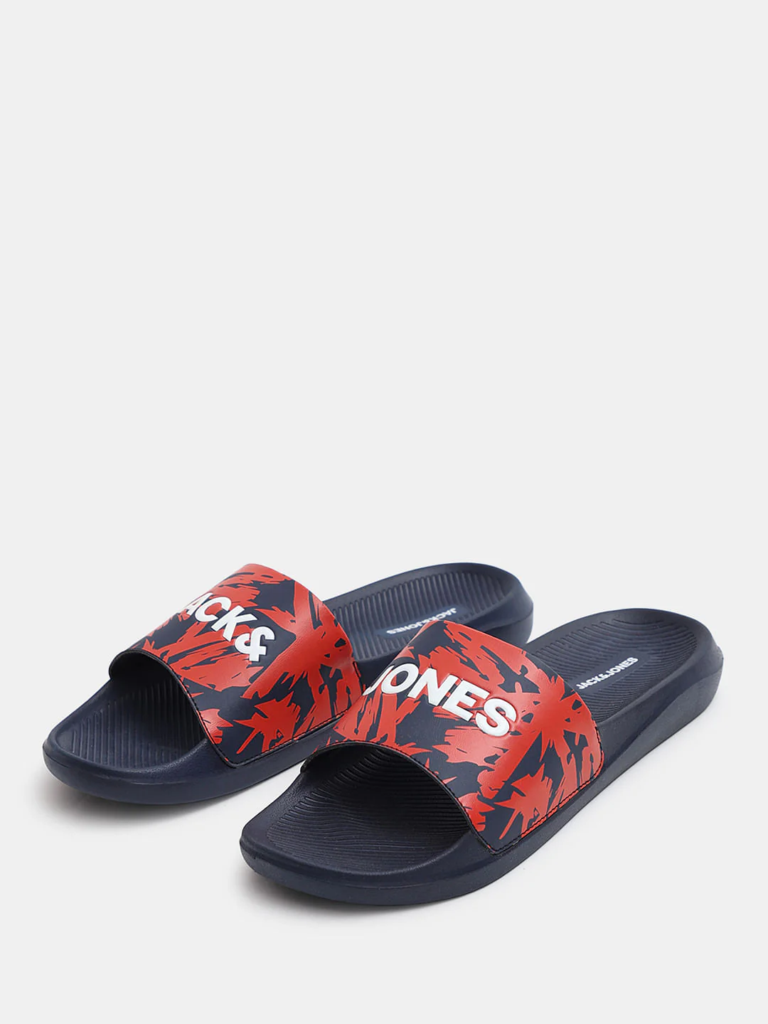 Blue Abstract Logo Print Pool Sliders - Image 6