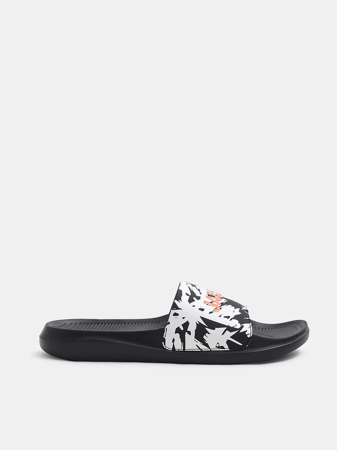 Black Abstract Logo Print Pool Sliders - Image 2