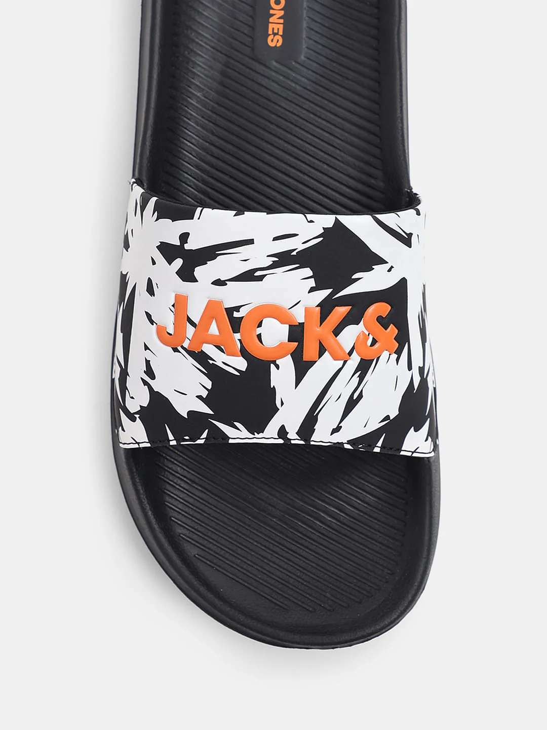 Black Abstract Logo Print Pool Sliders - Image 7