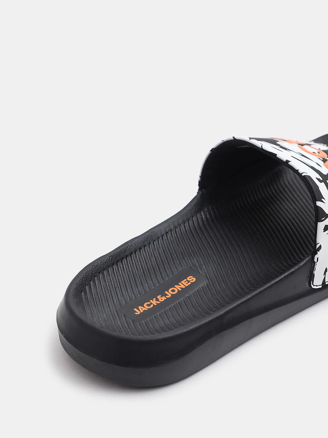 Black Abstract Logo Print Pool Sliders - Image 8