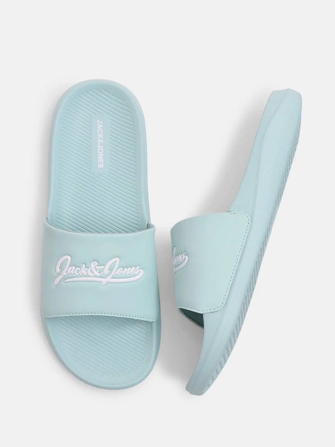 Green Logo Print Pool Sliders - Image 3