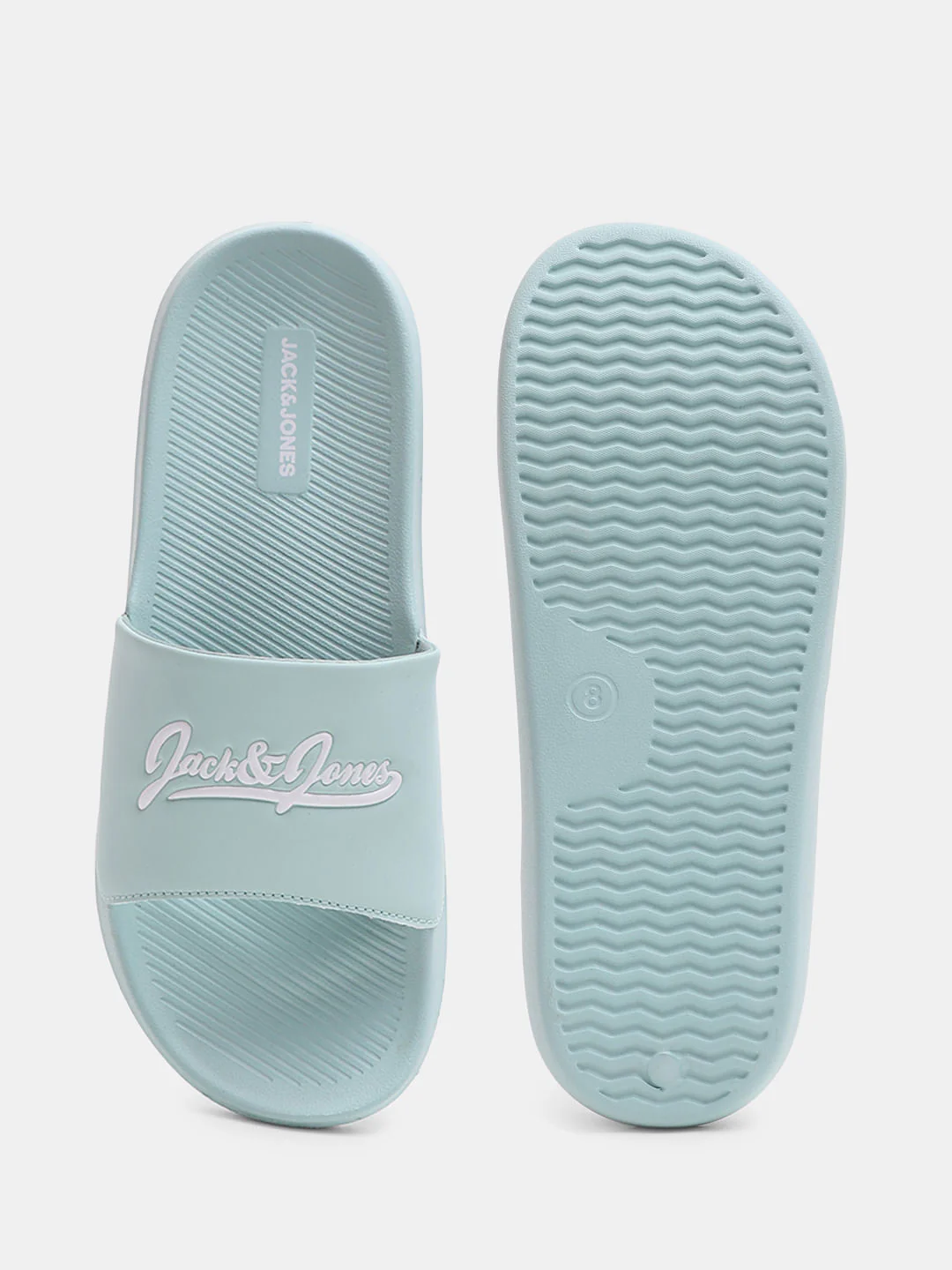 Green Logo Print Pool Sliders - Image 5