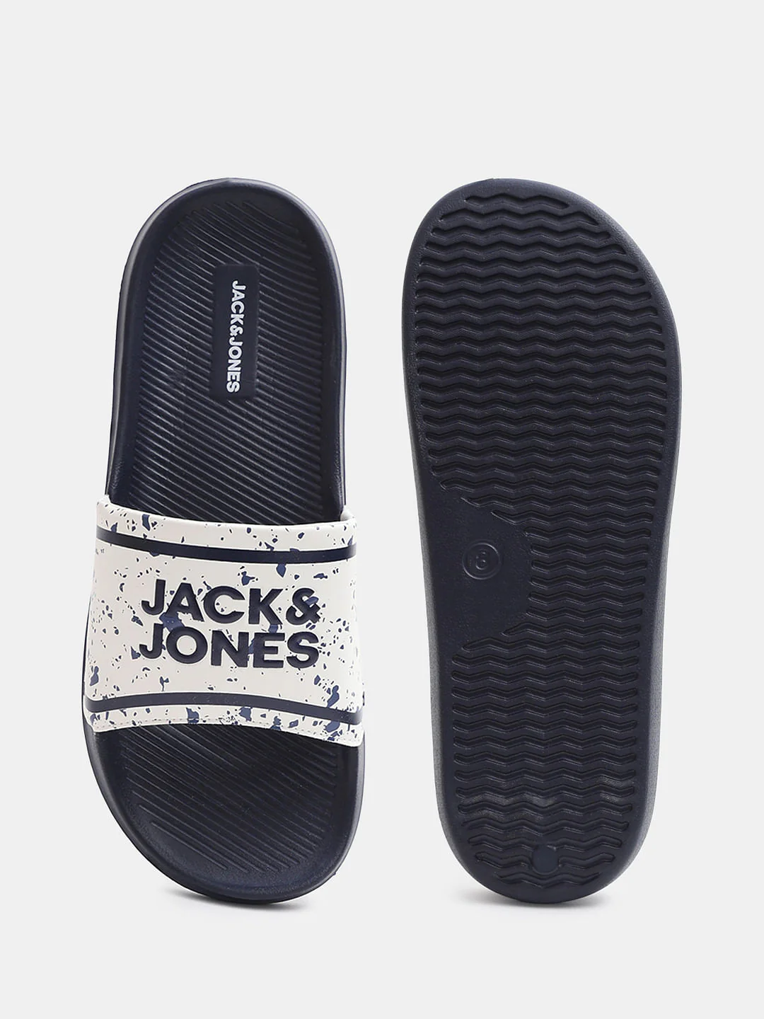 Navy Blue Logo Print Pool Sliders - Image 5